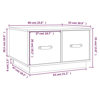Couchtisch Weiß 60x53x35 cm Massivholz Kiefer - Pazzar.ch