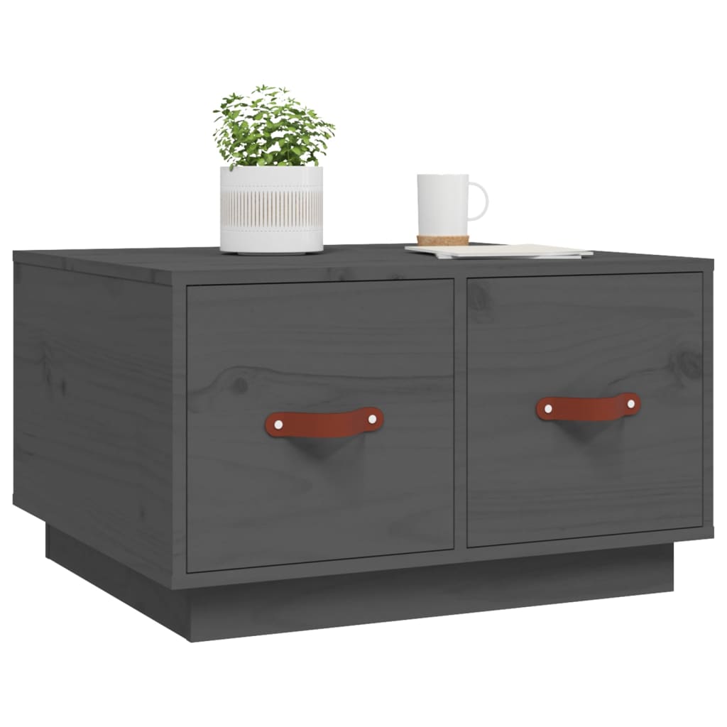 Couchtisch Grau 60x53x35 cm Massivholz Kiefer - Pazzar.ch