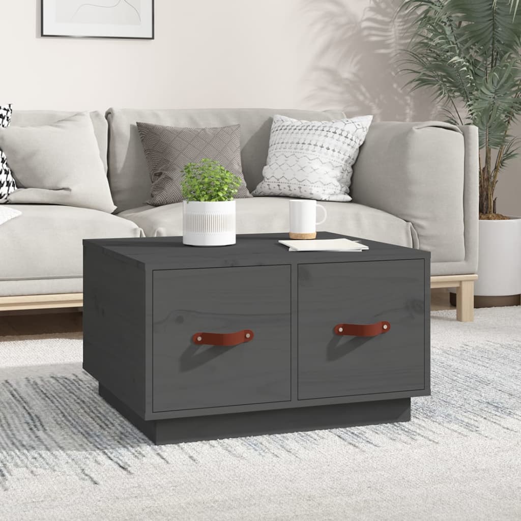 Couchtisch Grau 60x53x35 cm Massivholz Kiefer - Pazzar.ch