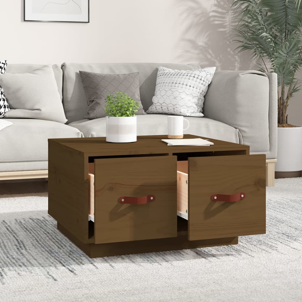 Couchtisch Honigbraun 60x53x35 cm Massivholz Kiefer - Pazzar.ch