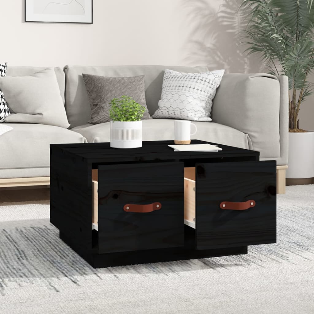 Couchtisch Schwarz 60x53x35 cm Massivholz Kiefer - Pazzar.ch