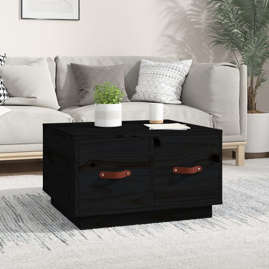 Couchtisch Schwarz 60x53x35 cm Massivholz Kiefer - Pazzar.ch