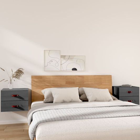 Wand-Nachttische 2 Stk. Grau 50x36x40 cm - Pazzar.ch