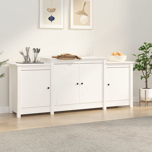 Sideboard Weiß 164x37x68 cm Massivholz Kiefer - Pazzar.ch