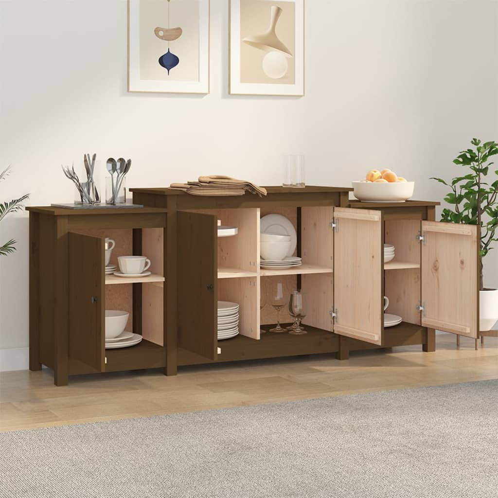 Sideboard Honigbraun 164x37x68 cm Massivholz Kiefer - Pazzar.ch