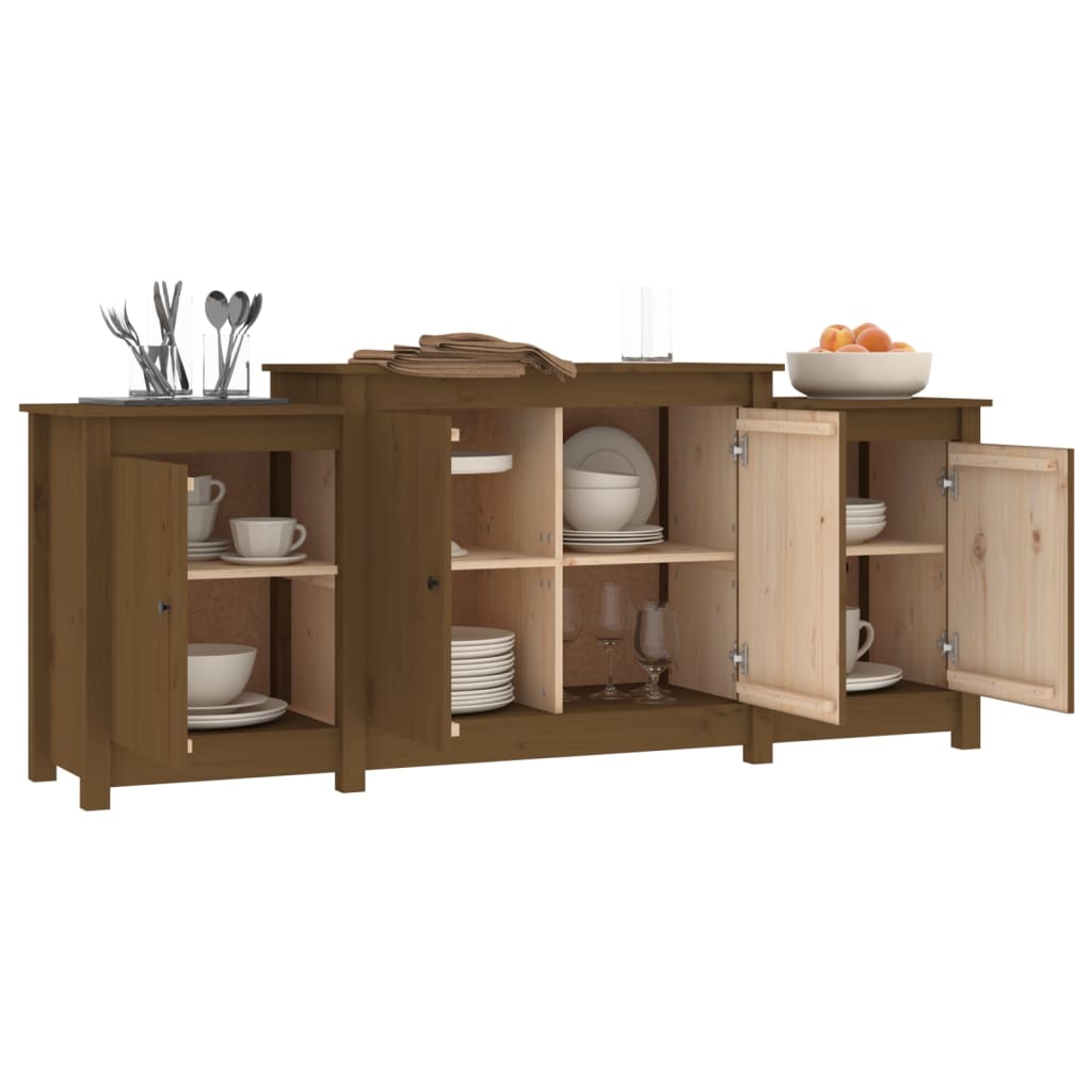 Sideboard Honigbraun 164x37x68 cm Massivholz Kiefer - Pazzar.ch