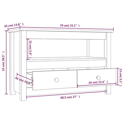 TV-Schrank Honigbraun 79x35x52 cm Massivholz Kiefer - Pazzar.ch