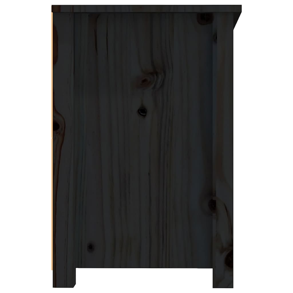 TV-Schrank Schwarz 114x35x52 cm Massivholz Kiefer - Pazzar.ch