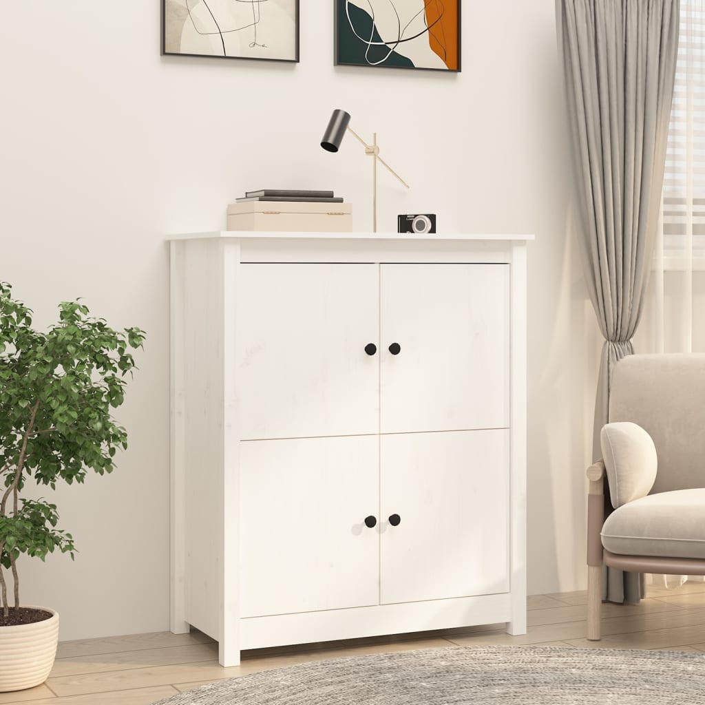 Sideboard Weiß 83x41,5x100 cm Massivholz Kiefer - Pazzar.ch