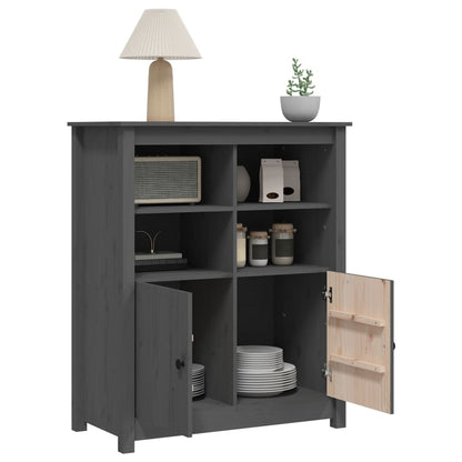 Sideboard Grau 83x41,5x100 cm Massivholz Kiefer - Pazzar.ch