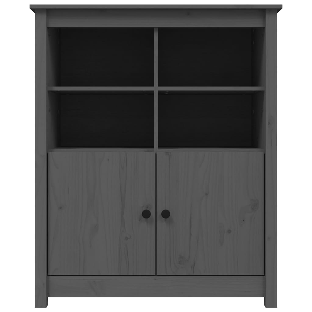 Sideboard Grau 83x41,5x100 cm Massivholz Kiefer