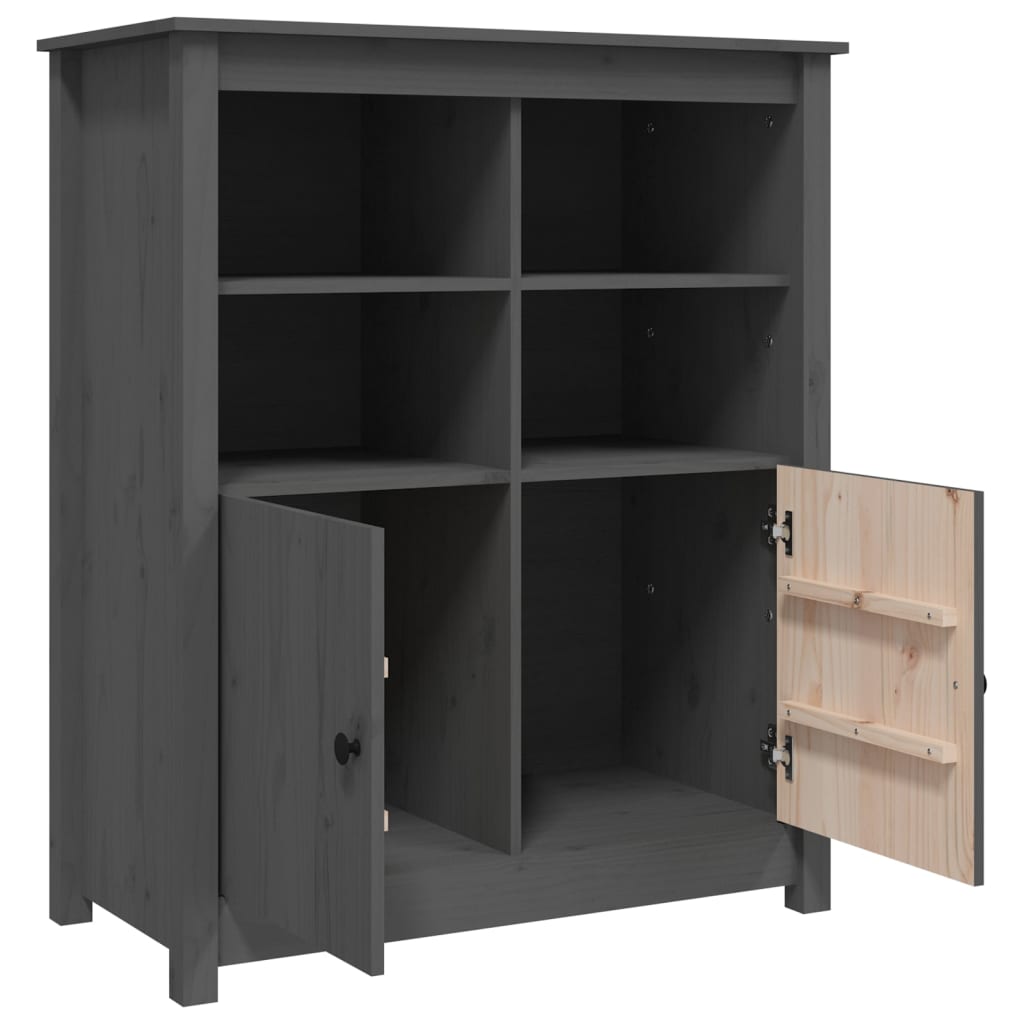 Sideboard Grau 83x41,5x100 cm Massivholz Kiefer - Pazzar.ch