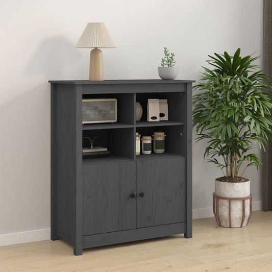 Sideboard Grau 83x41,5x100 cm Massivholz Kiefer - Pazzar.ch