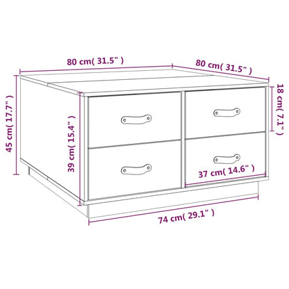 Couchtisch 80x80x45 cm Massivholz Kiefer - Pazzar.ch