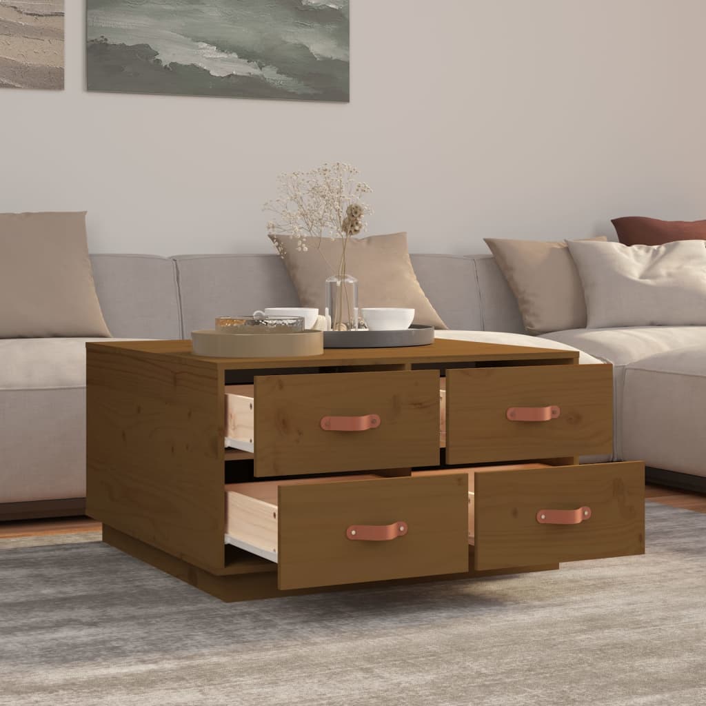Couchtisch Honigbraun 80x80x45 cm Massivholz Kiefer - Pazzar.ch