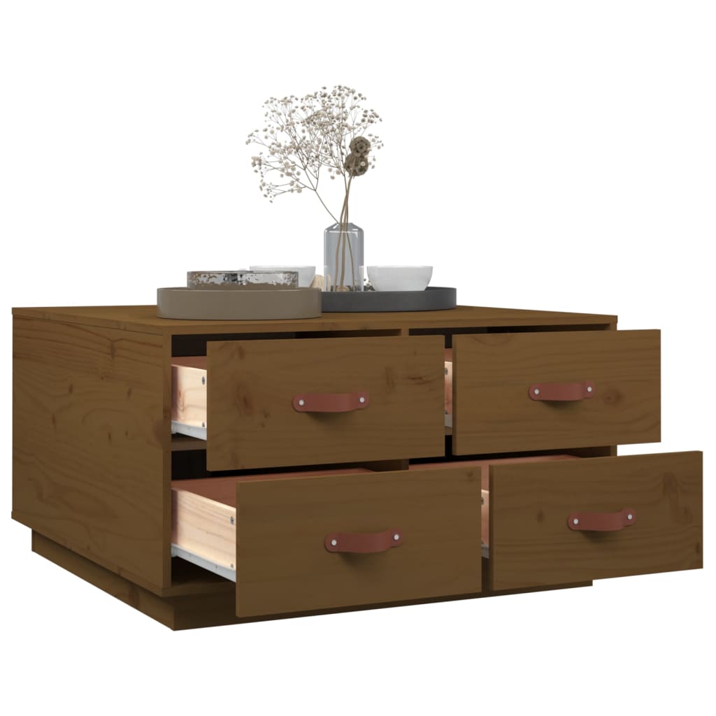 Couchtisch Honigbraun 80x80x45 cm Massivholz Kiefer - Pazzar.ch