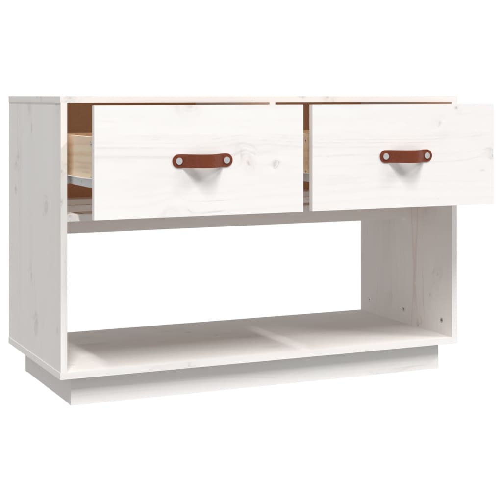 TV-Schrank Weiß 90x40x60 cm Massivholz Kiefer - Pazzar.ch