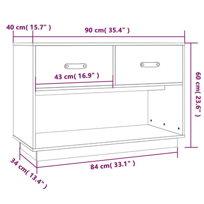 TV-Schrank Weiß 90x40x60 cm Massivholz Kiefer - Pazzar.ch