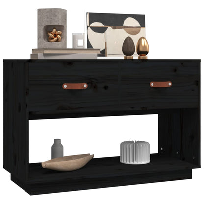 TV-Schrank Schwarz 90x40x60 cm Massivholz Kiefer - Pazzar.ch
