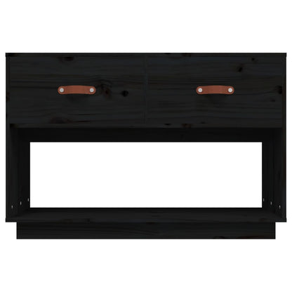 TV-Schrank Schwarz 90x40x60 cm Massivholz Kiefer - Pazzar.ch