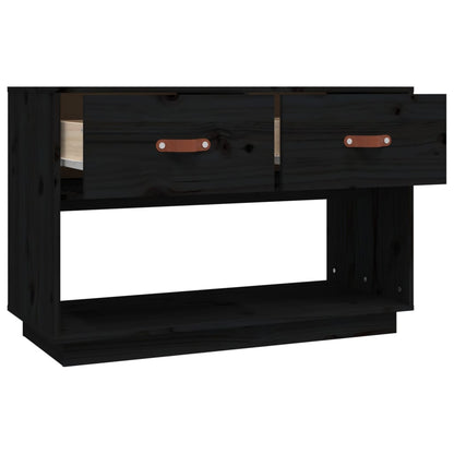 TV-Schrank Schwarz 90x40x60 cm Massivholz Kiefer - Pazzar.ch