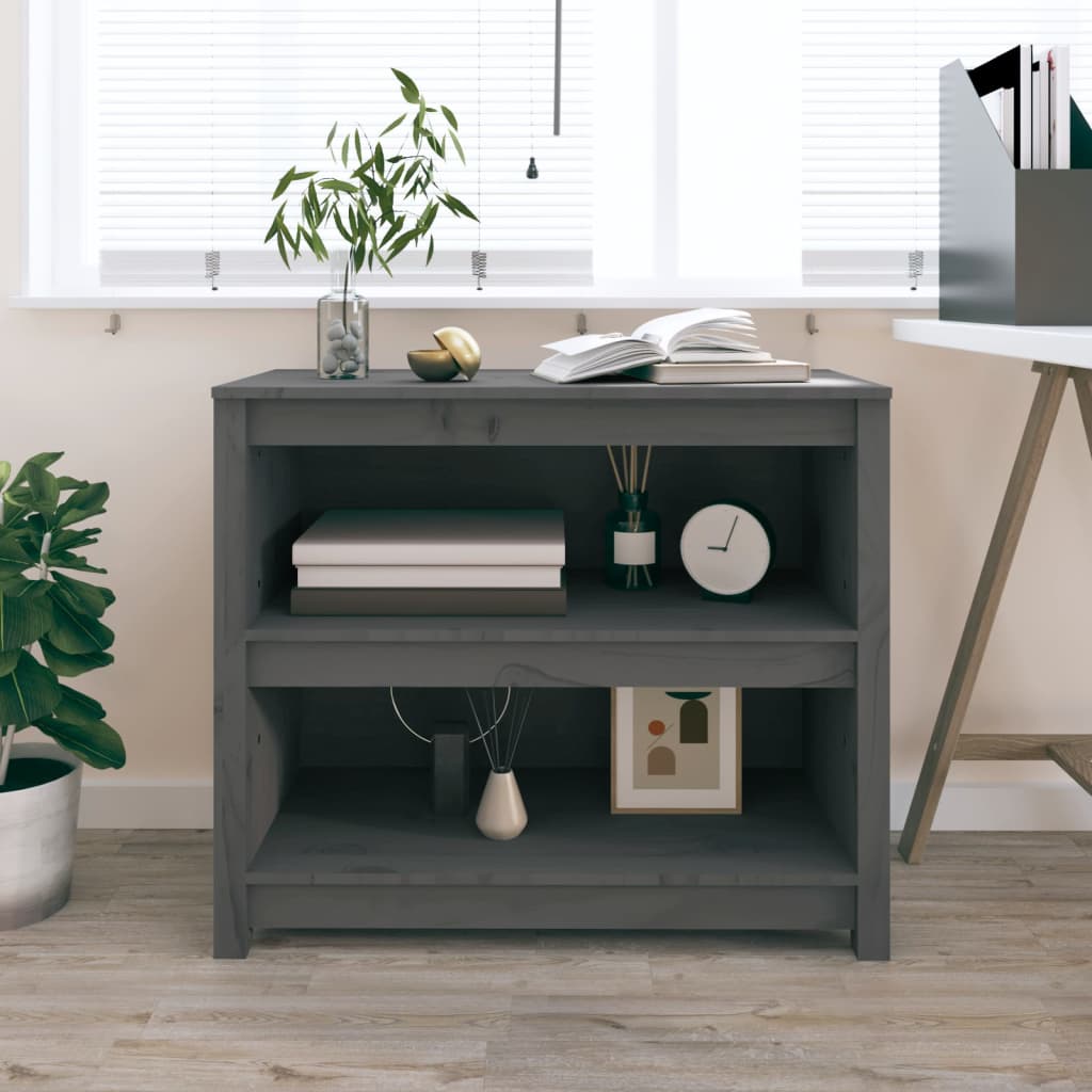 Bücherregal Grau 80x35x68 cm Massivholz Kiefer - Pazzar.ch