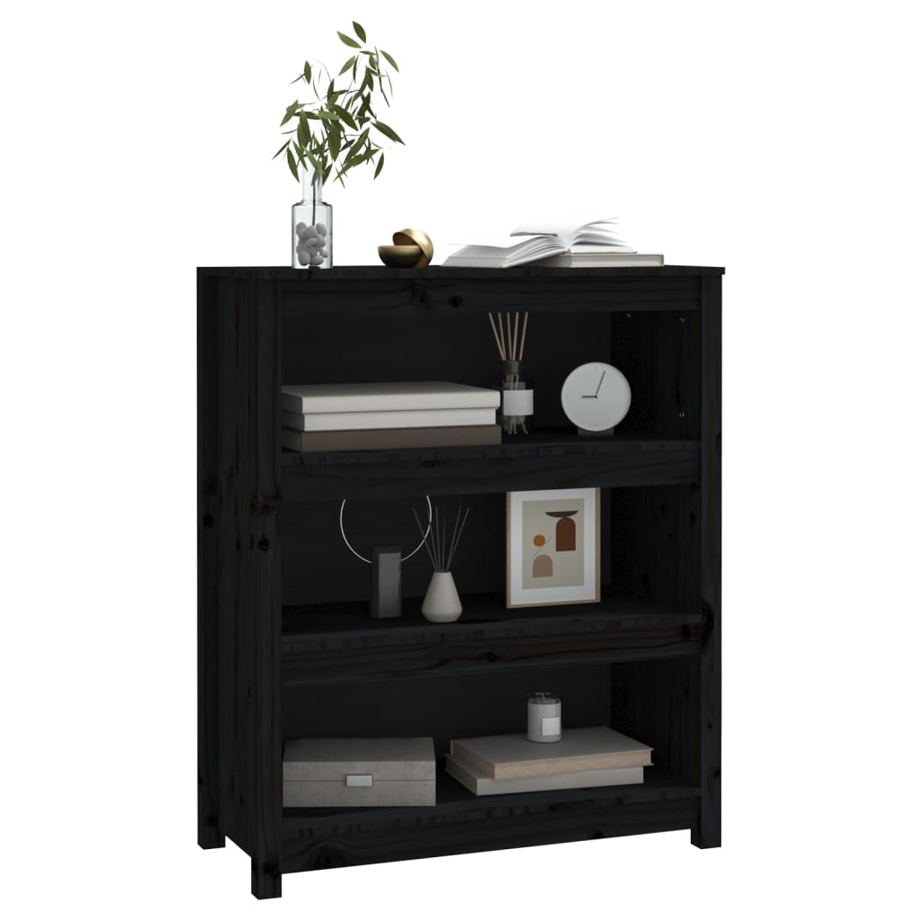 Bücherregal Schwarz 80x35x97 cm Massivholz Kiefer - Pazzar.ch
