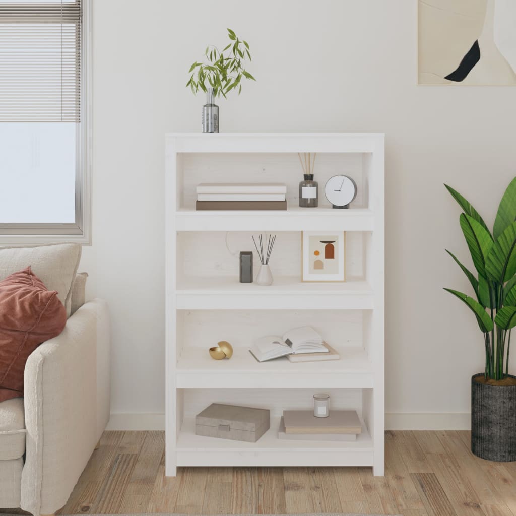 Bücherregal Weiß 80x35x126 cm Massivholz Kiefer - Pazzar.ch