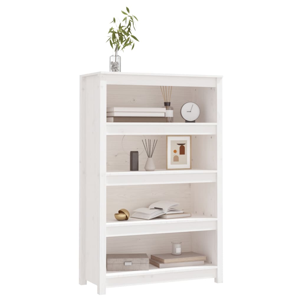 Bücherregal Weiß 80x35x126 cm Massivholz Kiefer - Pazzar.ch