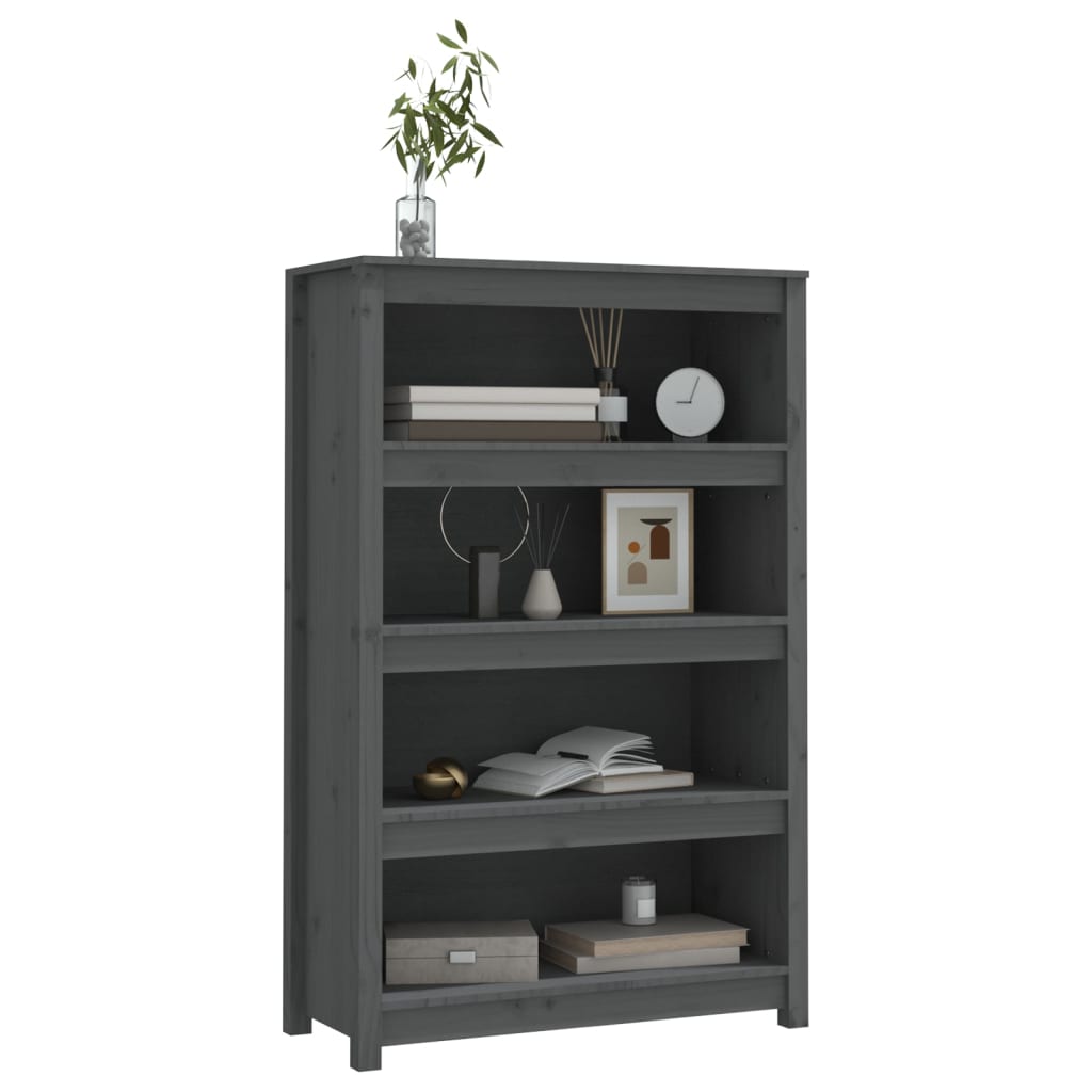 Bücherregal Grau 80x35x126 cm Massivholz Kiefer - Pazzar.ch