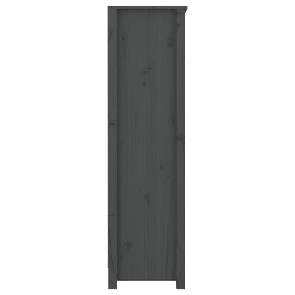Bücherregal Grau 80x35x126 cm Massivholz Kiefer - Pazzar.ch