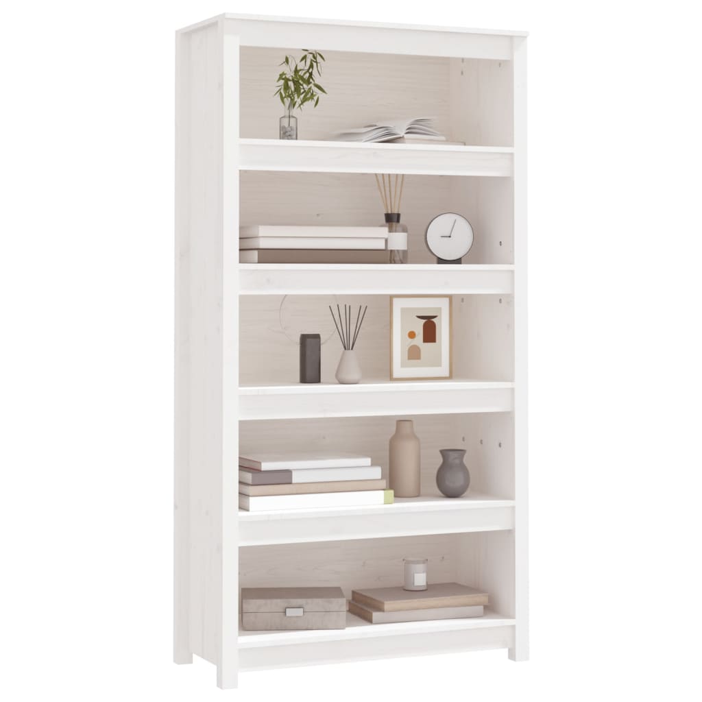 Bücherregal Weiß 80x35x154 cm Massivholz Kiefer - Pazzar.ch