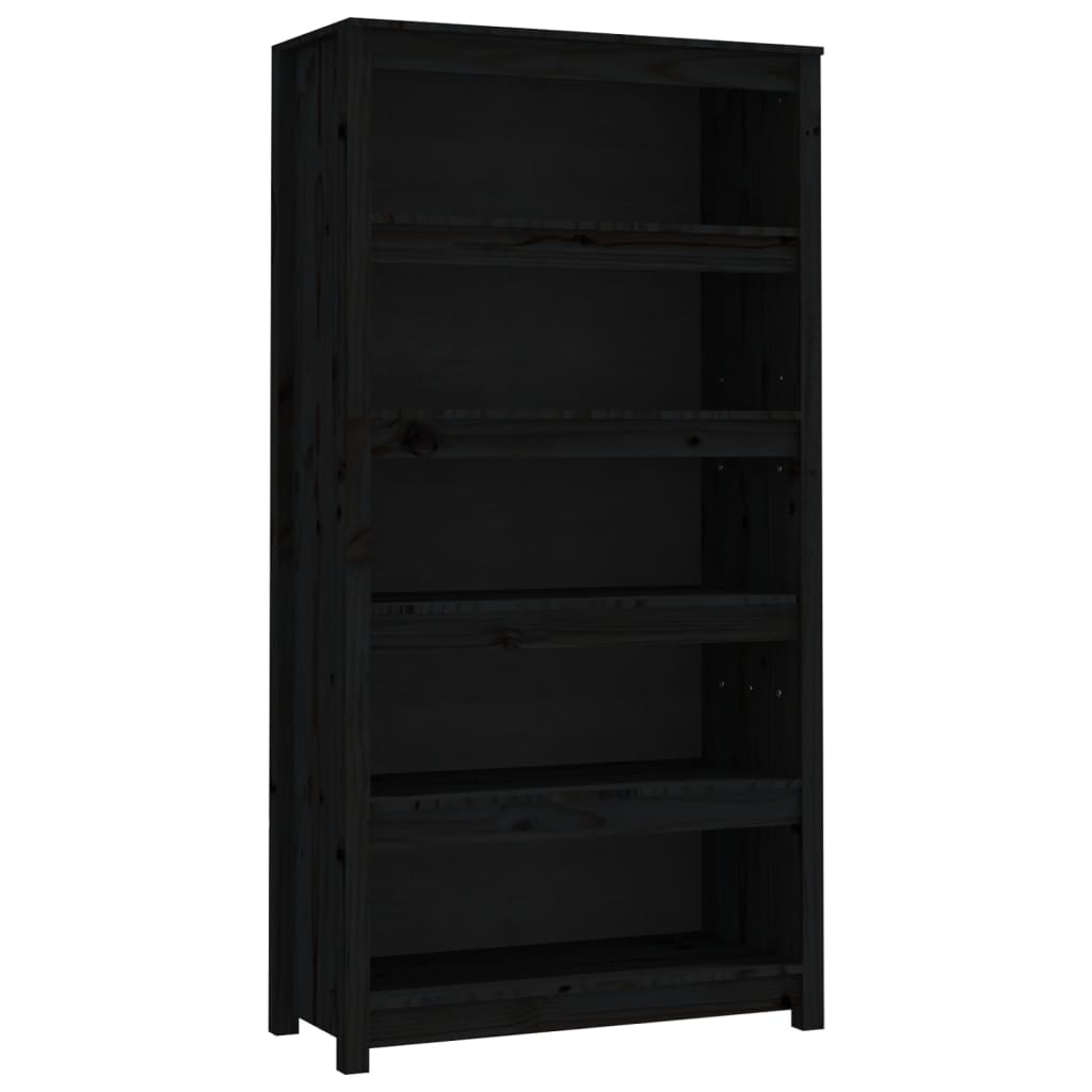 Bücherregal Schwarz 80x35x154 cm Massivholz Kiefer - Pazzar.ch