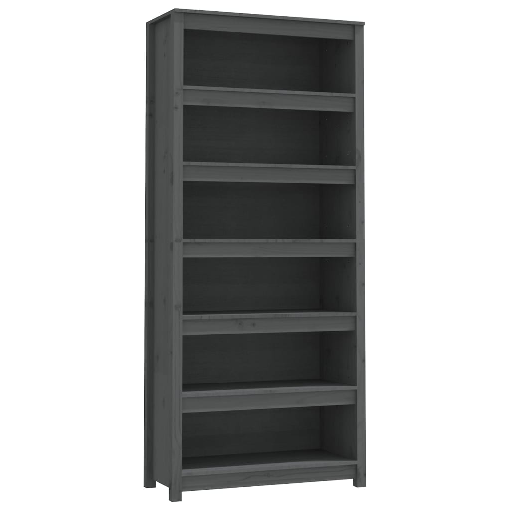 Bücherregal Grau 80x35x183 cm Massivholz Kiefer - Pazzar.ch