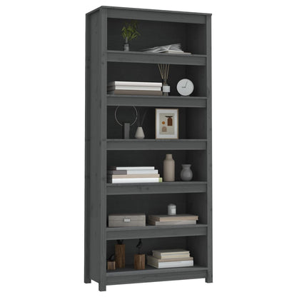 Bücherregal Grau 80x35x183 cm Massivholz Kiefer - Pazzar.ch