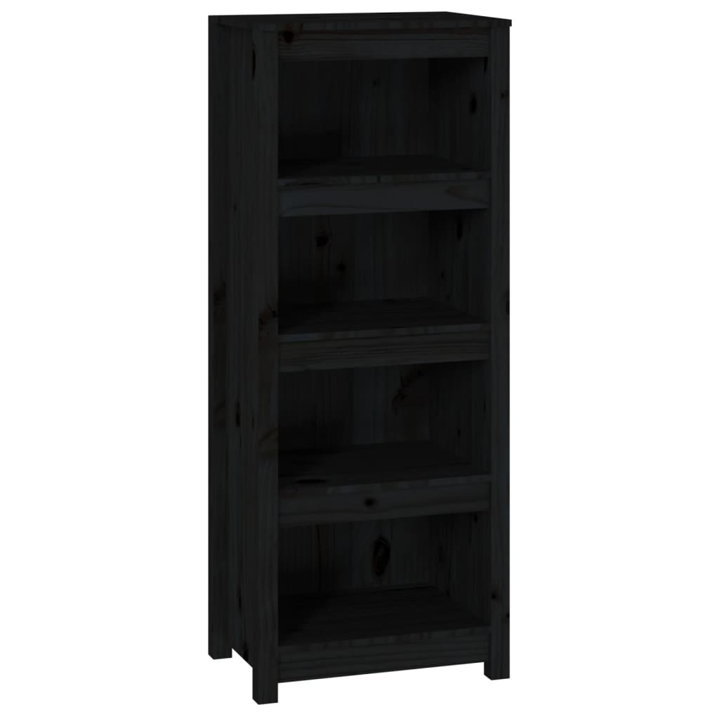 Bücherregal Schwarz 50x35x125,5 cm Massivholz Kiefer - Pazzar.ch