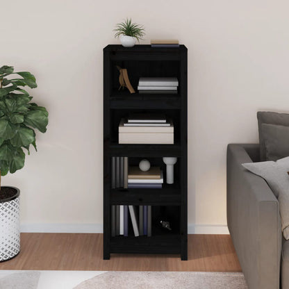 Bücherregal Schwarz 50x35x125,5 cm Massivholz Kiefer - Pazzar.ch