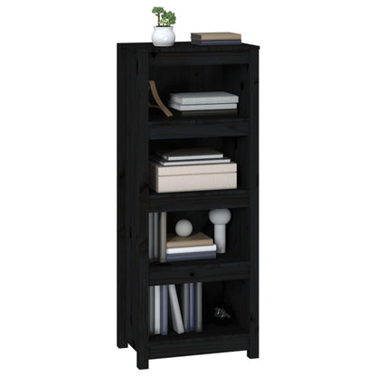 Bücherregal Schwarz 50x35x125,5 cm Massivholz Kiefer - Pazzar.ch