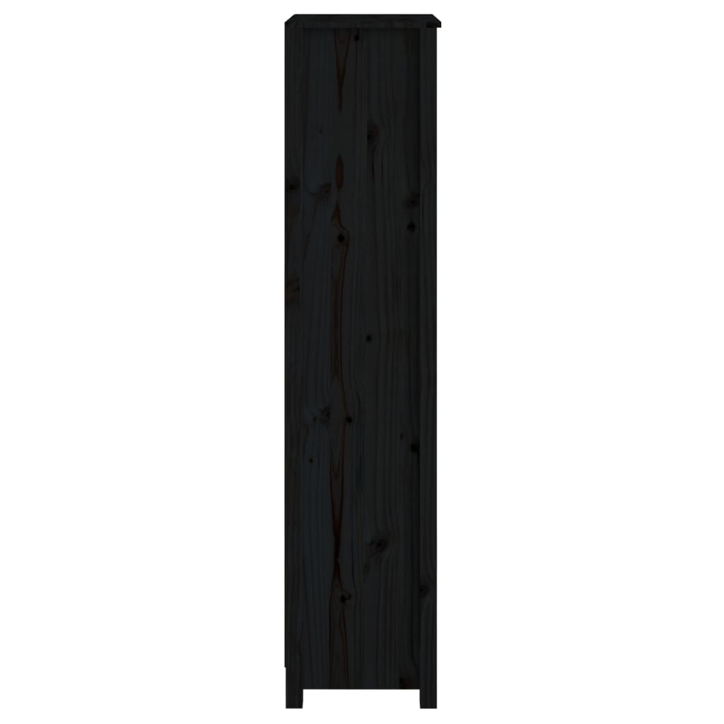 Bücherregal Schwarz 50x35x154 cm Massivholz Kiefer