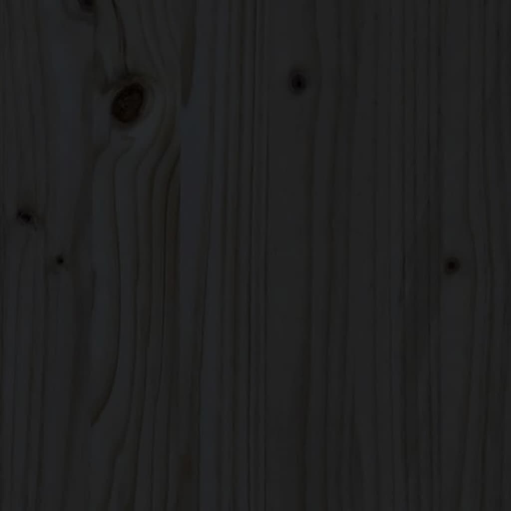 Nachttisch Schwarz 40x35x61,5 cm Massivholz Kiefer