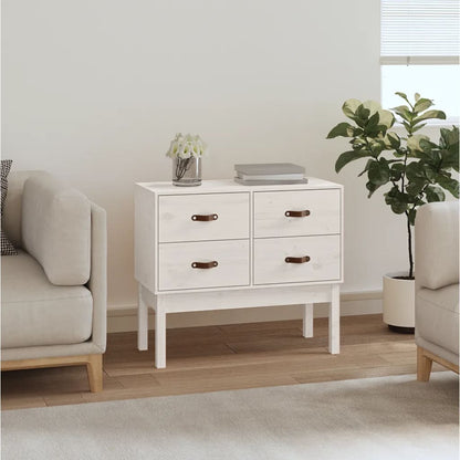 Konsolenschrank Weiß 90x40x78 cm Massivholz Kiefer - Pazzar.ch