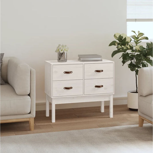 Konsolenschrank Weiß 90x40x78 cm Massivholz Kiefer - Pazzar.ch