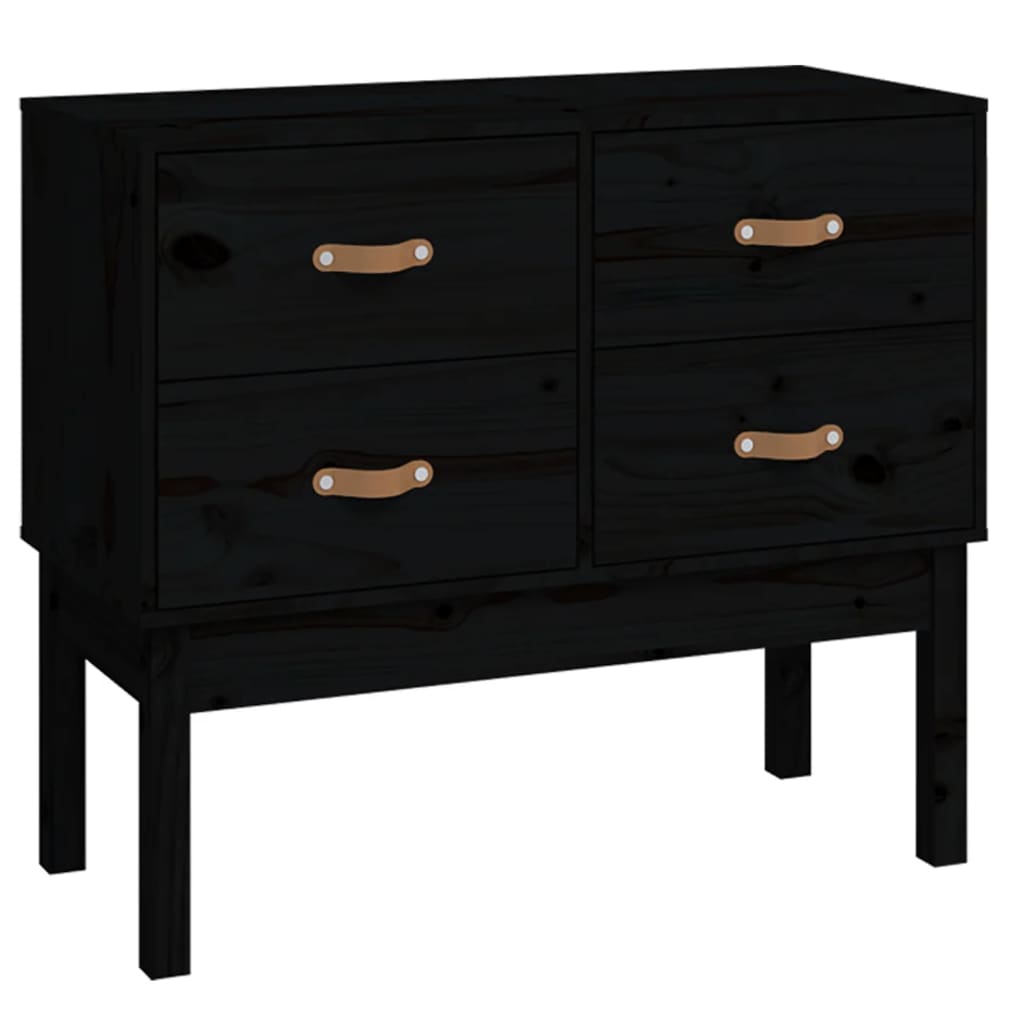 Konsolenschrank Schwarz 90x40x78 cm Massivholz Kiefer - Pazzar.ch