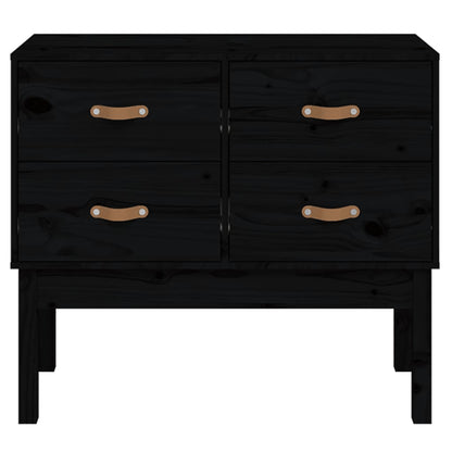 Konsolenschrank Schwarz 90x40x78 cm Massivholz Kiefer - Pazzar.ch