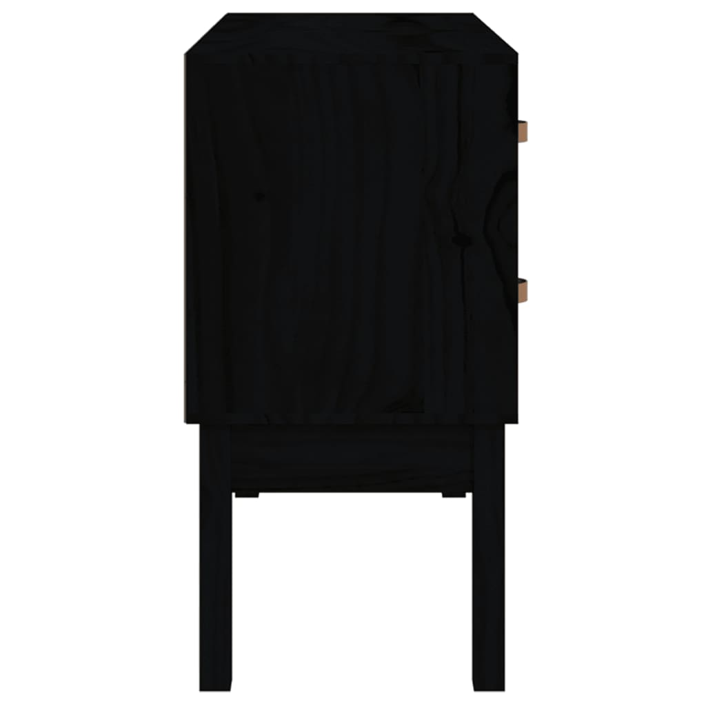 Konsolenschrank Schwarz 90x40x78 cm Massivholz Kiefer - Pazzar.ch