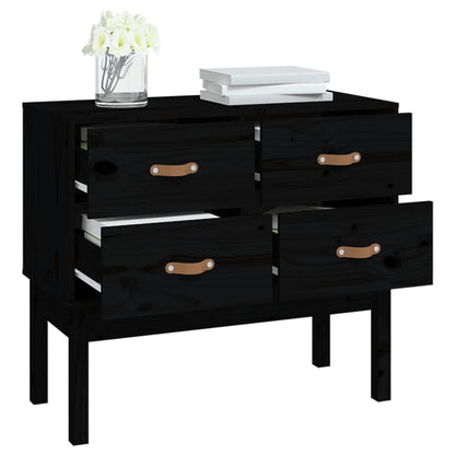 Konsolenschrank Schwarz 90x40x78 cm Massivholz Kiefer - Pazzar.ch