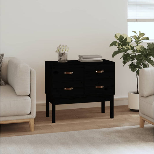 Konsolenschrank Schwarz 90x40x78 cm Massivholz Kiefer - Pazzar.ch