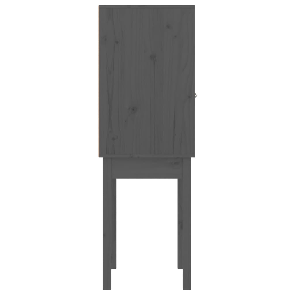 Highboard Grau 60x40x120 cm Massivholz Kiefer - Pazzar.ch