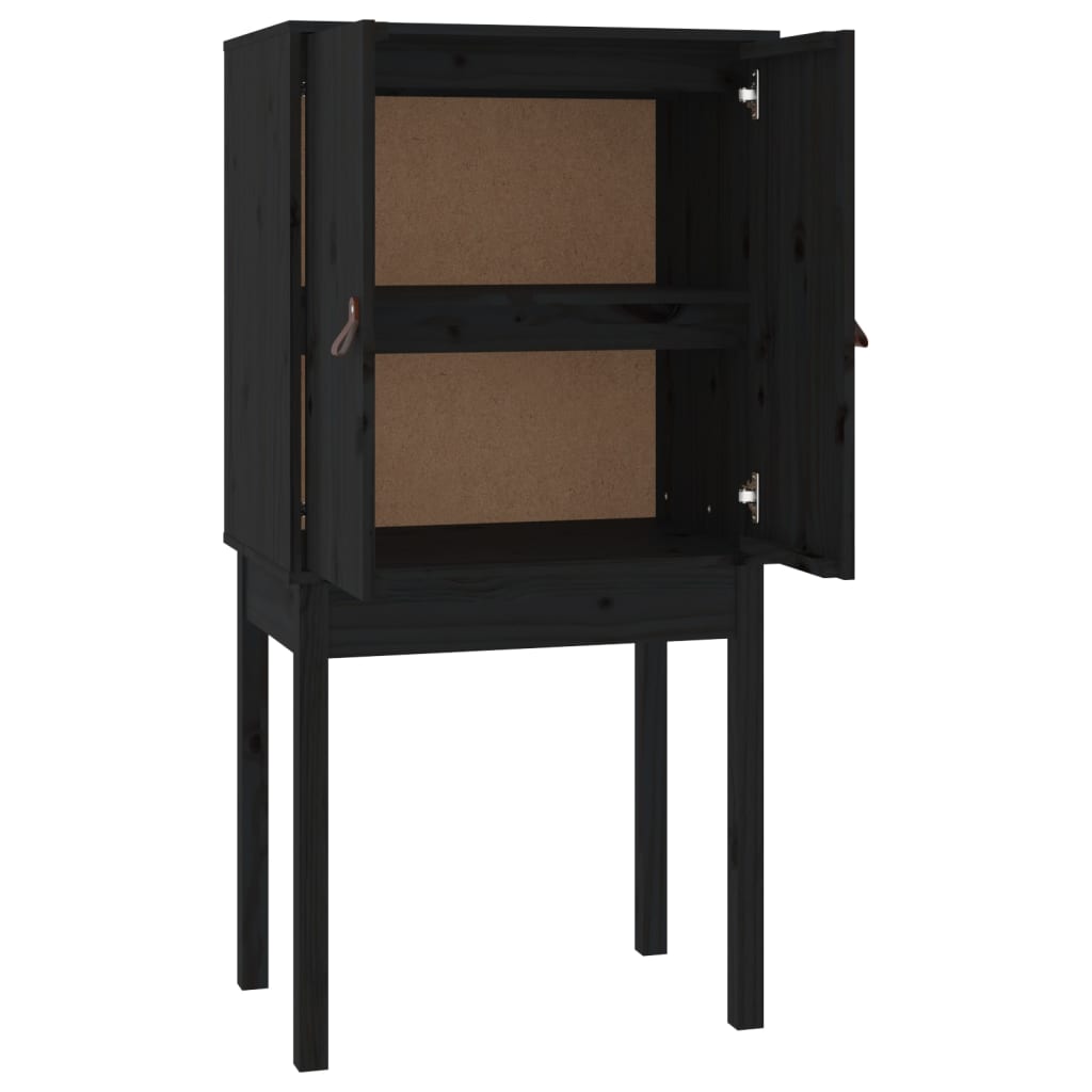 Highboard Schwarz 60x40x120 cm Massivholz Kiefer - Pazzar.ch