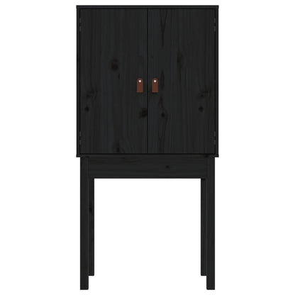 Highboard Schwarz 60x40x120 cm Massivholz Kiefer - Pazzar.ch